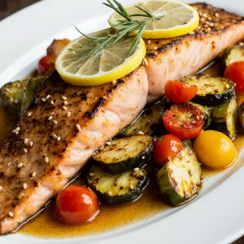 Baked Dijon Salmon with Honey Dijon Glaze