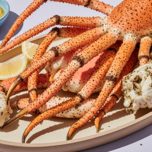 Steaming fresh crab drizzled with garlic butter for the best easy crab recipe.