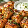 Air fryer salmon bites with garlic and lemon