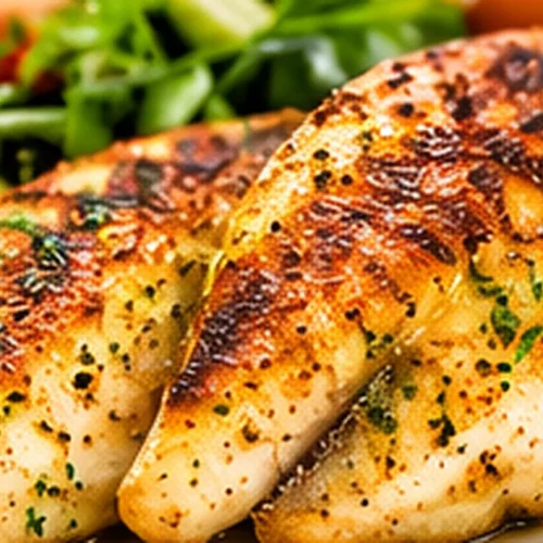 Air fryer tilapia fillets with smoky paprika and lime on a plate with greens