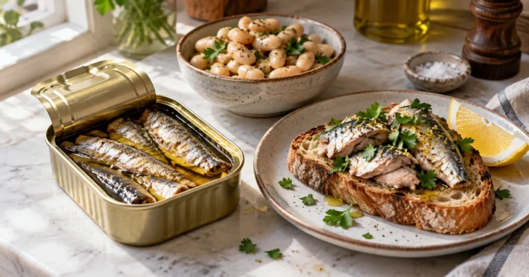 How to use canned sardines in simple meals with toast, white beans, and lemon