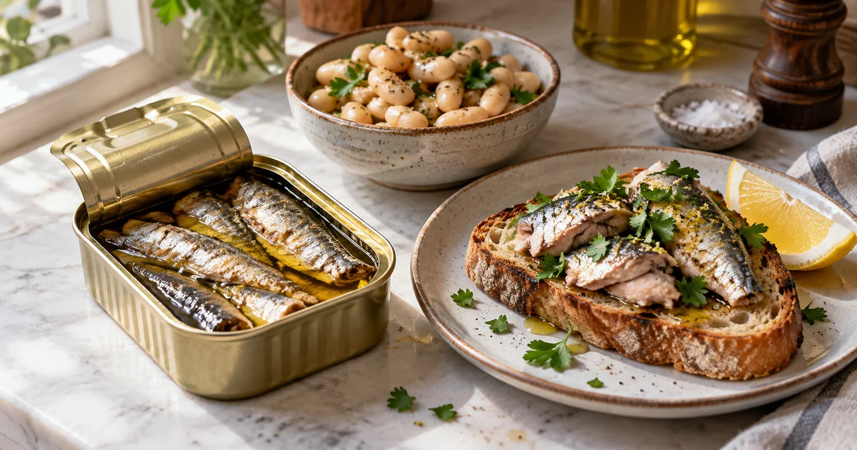 How to use canned sardines in simple meals with toast, white beans, and lemon