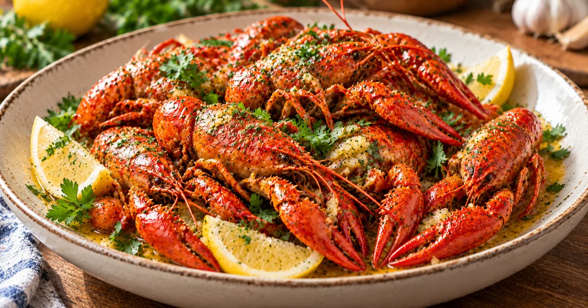 Garlic Butter Crawfish with Lemon (Whole Cooked Crawfish)