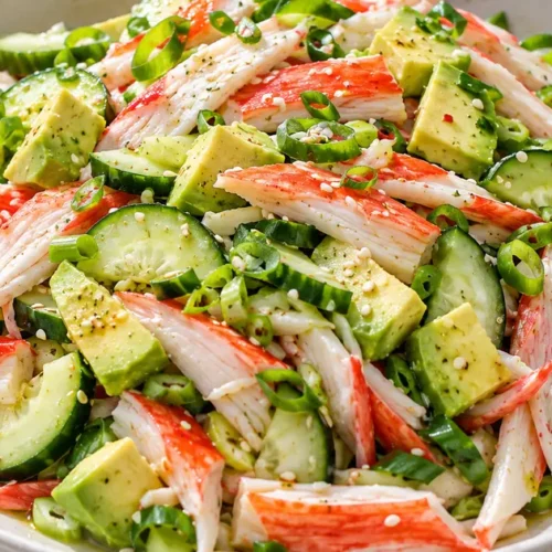 Surimi Salad with Cucumber and Avocado