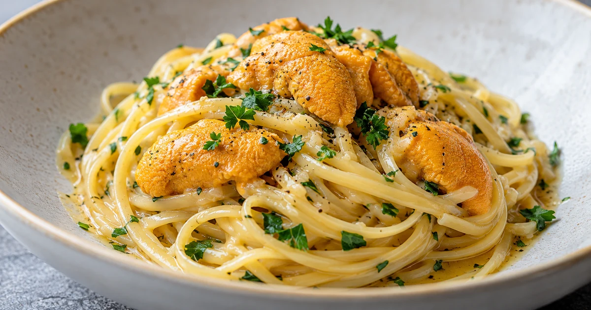 Uni Pasta with Garlic and Lemon (Sea Urchin Recipe)